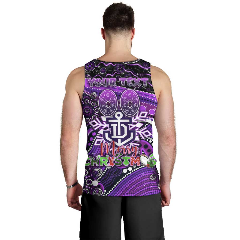Merry Christmas AFL Fremantle Freo Men Tank Top Aboriginal Santa Football Mascot