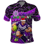 Merry Christmas AFL Fremantle Freo Polo Shirt Aboriginal Santa Football Mascot