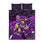 Merry Christmas AFL Fremantle Freo Quilt Bed Set Aboriginal Santa Football Mascot
