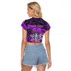 Merry Christmas AFL Fremantle Freo Raglan Cropped T Shirt Aboriginal Santa Football Mascot