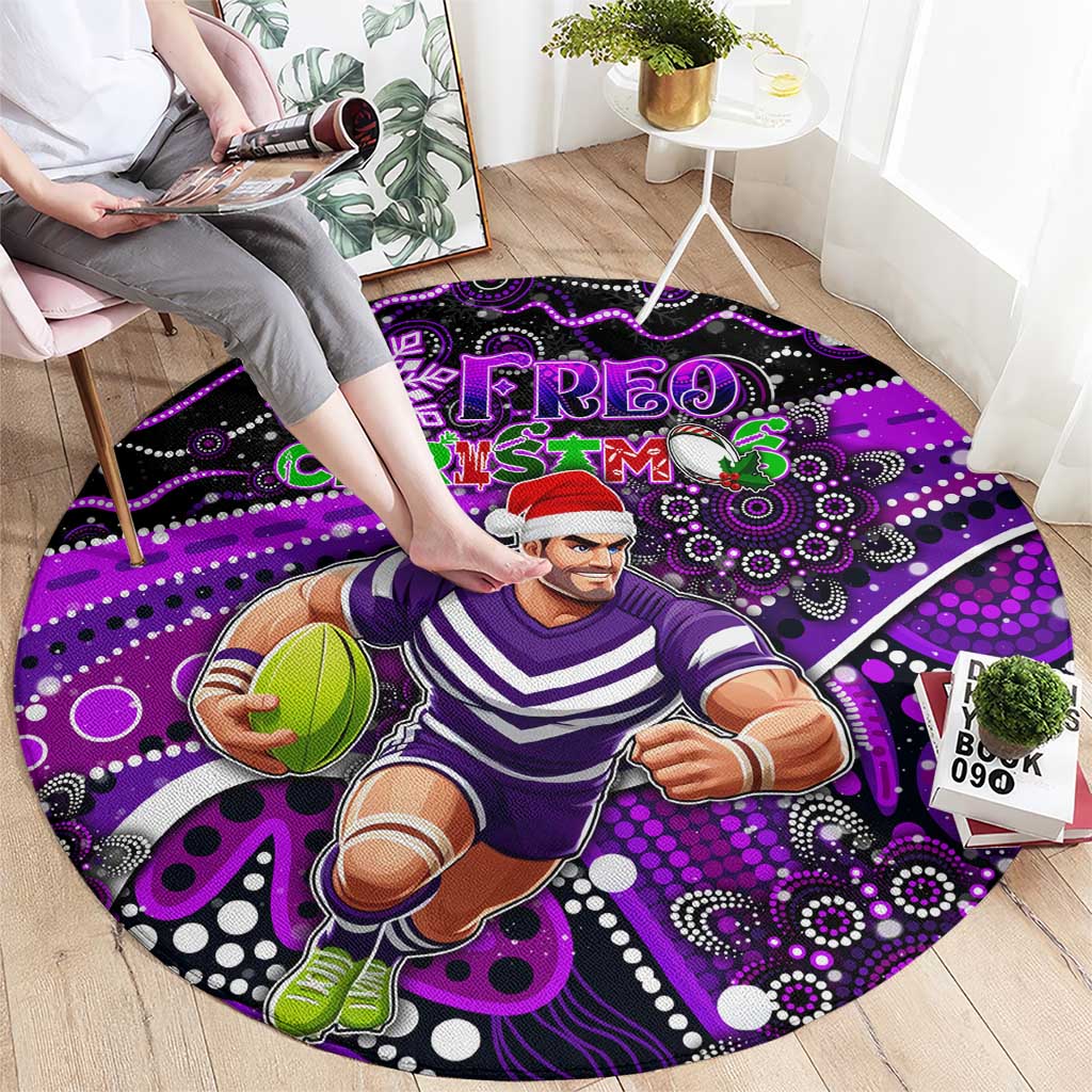 Merry Christmas AFL Fremantle Freo Round Carpet Aboriginal Santa Football Mascot