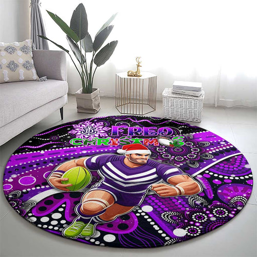 Merry Christmas AFL Fremantle Freo Round Carpet Aboriginal Santa Football Mascot