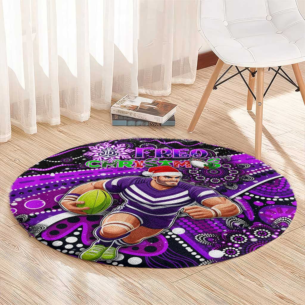 Merry Christmas AFL Fremantle Freo Round Carpet Aboriginal Santa Football Mascot