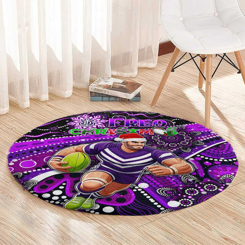 Merry Christmas AFL Fremantle Freo Round Carpet Aboriginal Santa Football Mascot