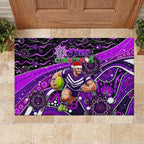 Merry Christmas AFL Fremantle Freo Rubber Doormat Aboriginal Santa Football Mascot