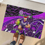 Merry Christmas AFL Fremantle Freo Rubber Doormat Aboriginal Santa Football Mascot