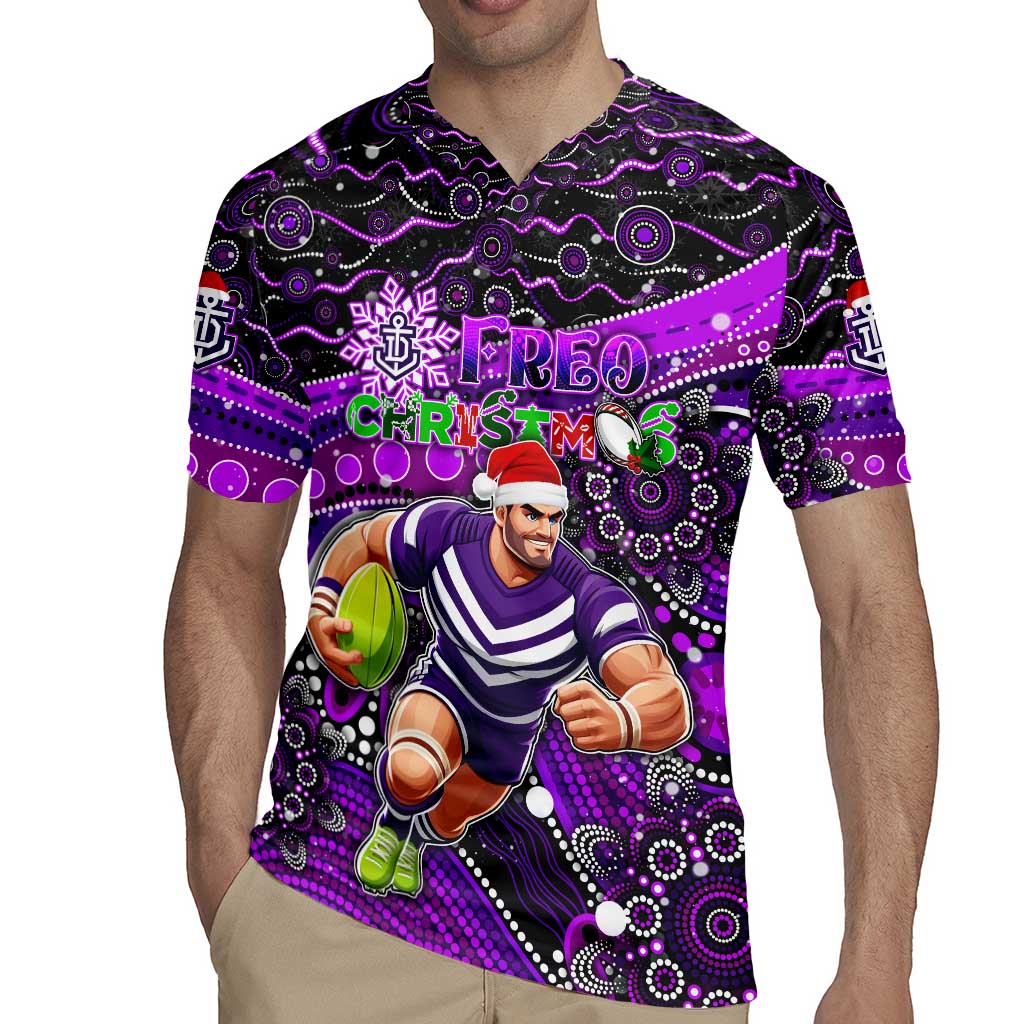 Merry Christmas AFL Fremantle Freo Rugby Jersey Aboriginal Santa Football Mascot