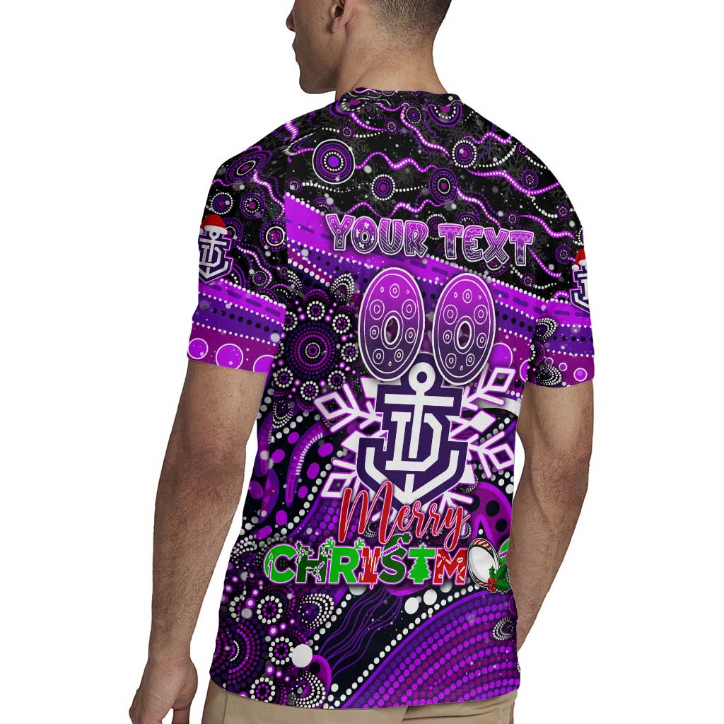 Merry Christmas AFL Fremantle Freo Rugby Jersey Aboriginal Santa Football Mascot