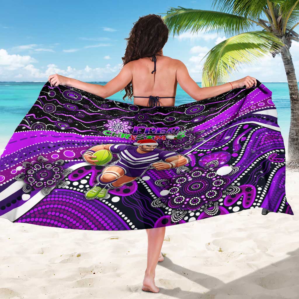 Merry Christmas AFL Fremantle Freo Sarong Aboriginal Santa Football Mascot