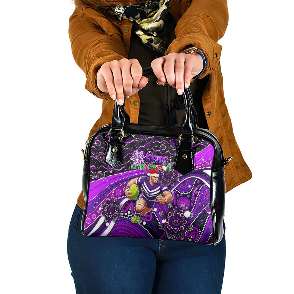 Merry Christmas AFL Fremantle Freo Shoulder Handbag Aboriginal Santa Football Mascot