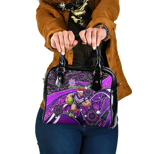 Merry Christmas AFL Fremantle Freo Shoulder Handbag Aboriginal Santa Football Mascot