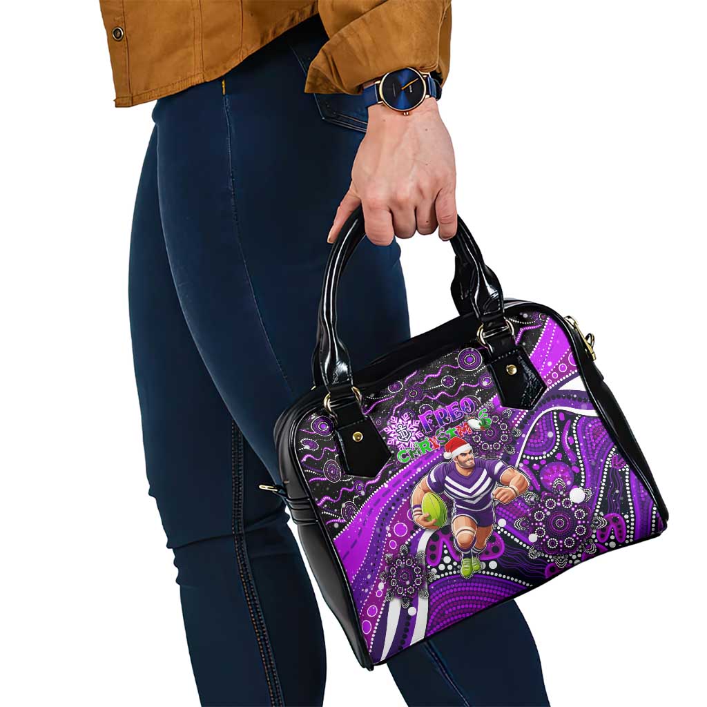 Merry Christmas AFL Fremantle Freo Shoulder Handbag Aboriginal Santa Football Mascot