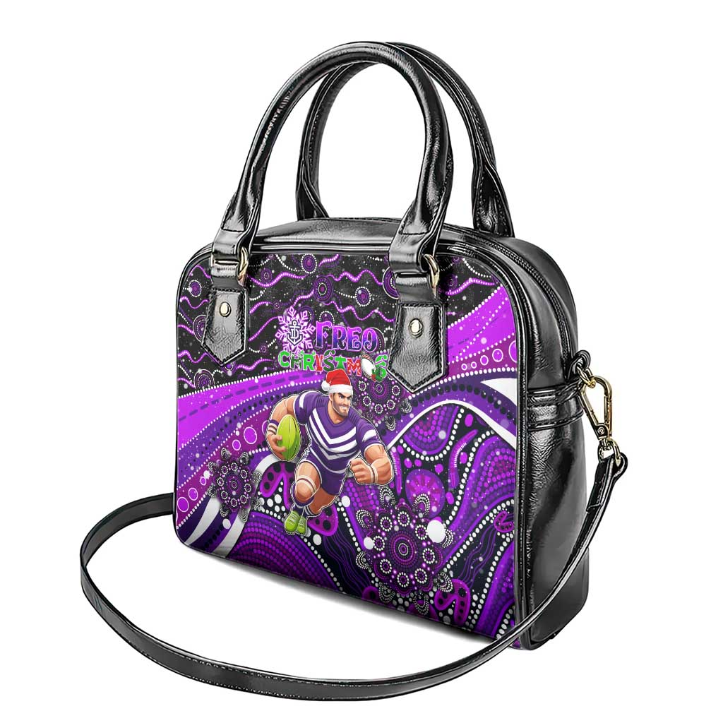 Merry Christmas AFL Fremantle Freo Shoulder Handbag Aboriginal Santa Football Mascot