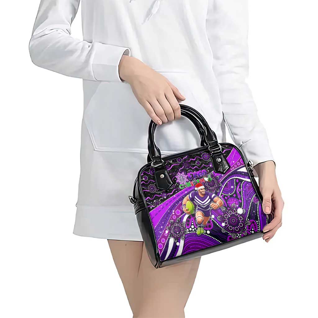 Merry Christmas AFL Fremantle Freo Shoulder Handbag Aboriginal Santa Football Mascot