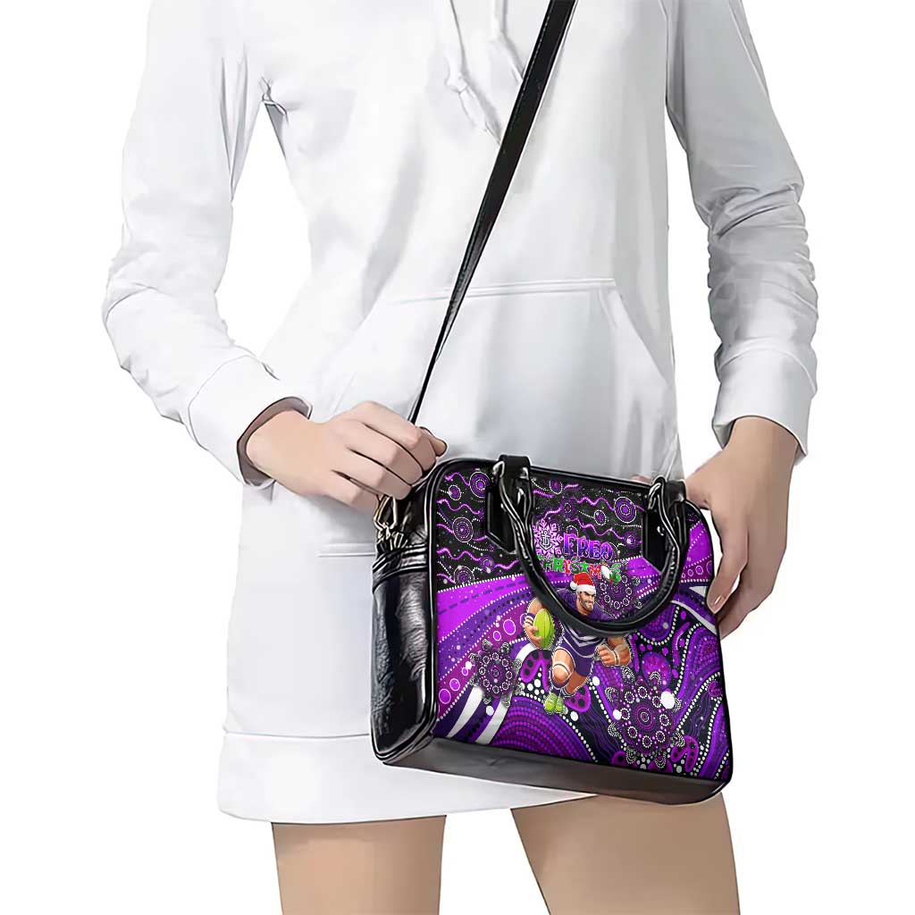 Merry Christmas AFL Fremantle Freo Shoulder Handbag Aboriginal Santa Football Mascot