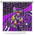 Merry Christmas AFL Fremantle Freo Shower Curtain Aboriginal Santa Football Mascot