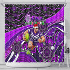 Merry Christmas AFL Fremantle Freo Shower Curtain Aboriginal Santa Football Mascot