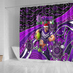 Merry Christmas AFL Fremantle Freo Shower Curtain Aboriginal Santa Football Mascot