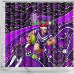 Merry Christmas AFL Fremantle Freo Shower Curtain Aboriginal Santa Football Mascot