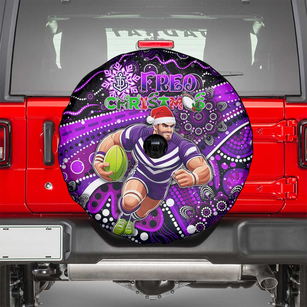 Merry Christmas AFL Fremantle Freo Spare Tire Cover Aboriginal Santa Football Mascot