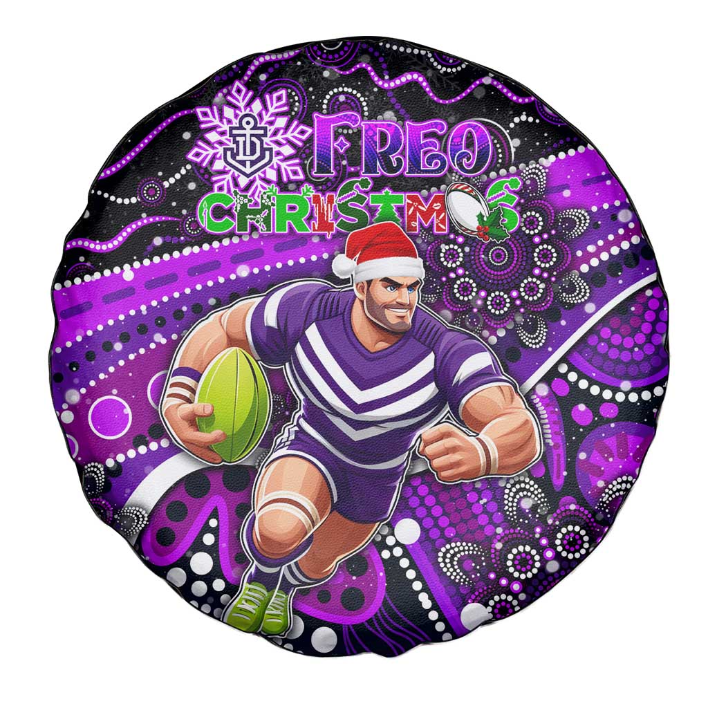 Merry Christmas AFL Fremantle Freo Spare Tire Cover Aboriginal Santa Football Mascot