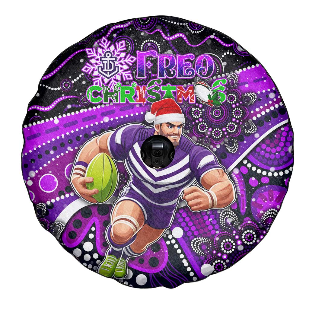 Merry Christmas AFL Fremantle Freo Spare Tire Cover Aboriginal Santa Football Mascot