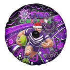 Merry Christmas AFL Fremantle Freo Spare Tire Cover Aboriginal Santa Football Mascot