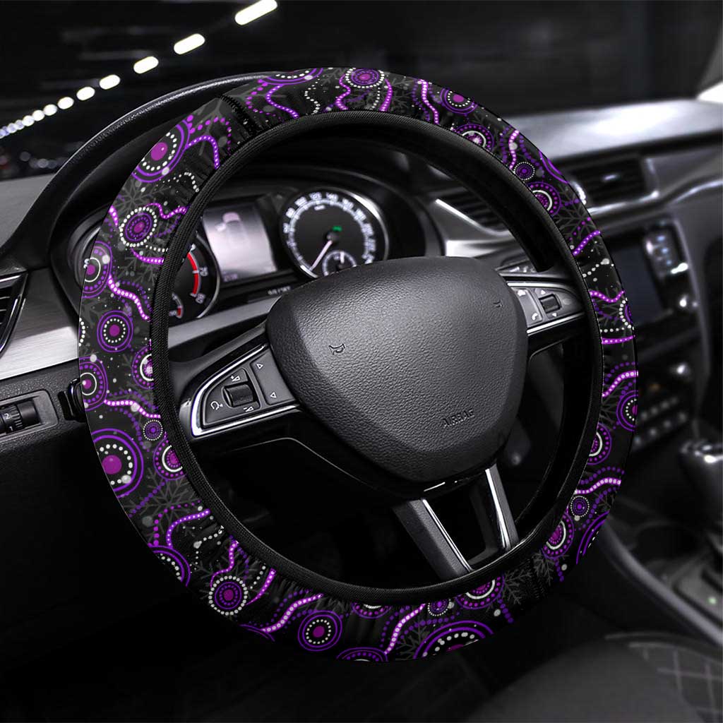 Merry Christmas AFL Fremantle Freo Steering Wheel Cover Aboriginal Santa Football Mascot