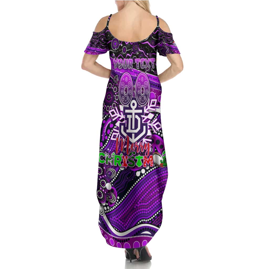Merry Christmas AFL Fremantle Freo Summer Maxi Dress Aboriginal Santa Football Mascot