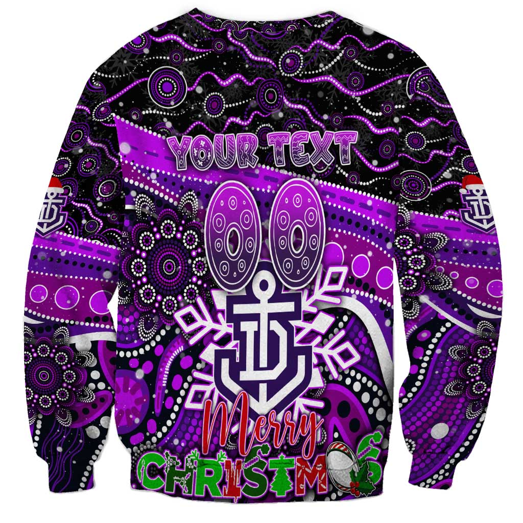 Merry Christmas AFL Fremantle Freo Sweatshirt Aboriginal Santa Football Mascot