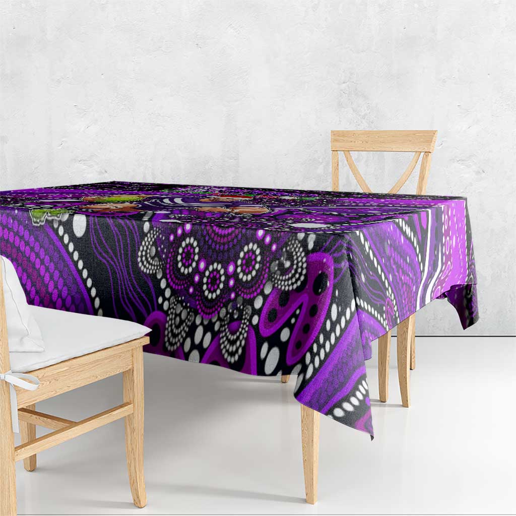 Merry Christmas AFL Fremantle Freo Tablecloth Aboriginal Santa Football Mascot