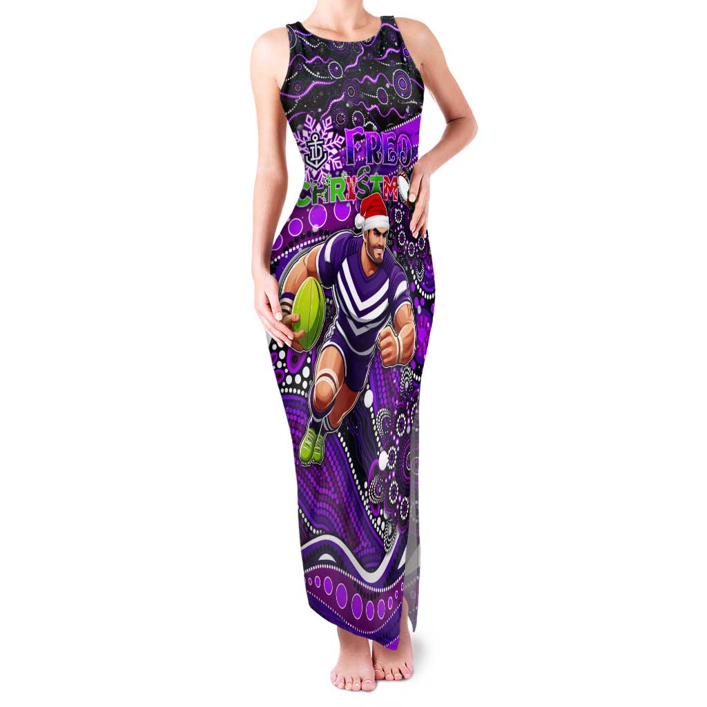 Merry Christmas AFL Fremantle Freo Tank Maxi Dress Aboriginal Santa Football Mascot