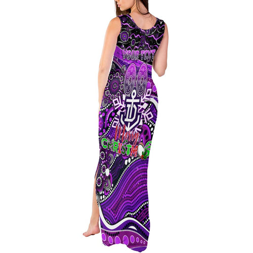 Merry Christmas AFL Fremantle Freo Tank Maxi Dress Aboriginal Santa Football Mascot