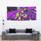 Merry Christmas AFL Fremantle Freo Tapestry Aboriginal Santa Football Mascot