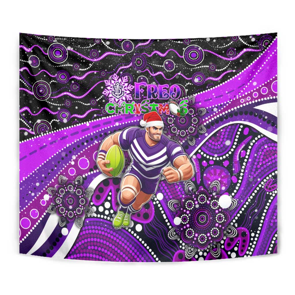 Merry Christmas AFL Fremantle Freo Tapestry Aboriginal Santa Football Mascot