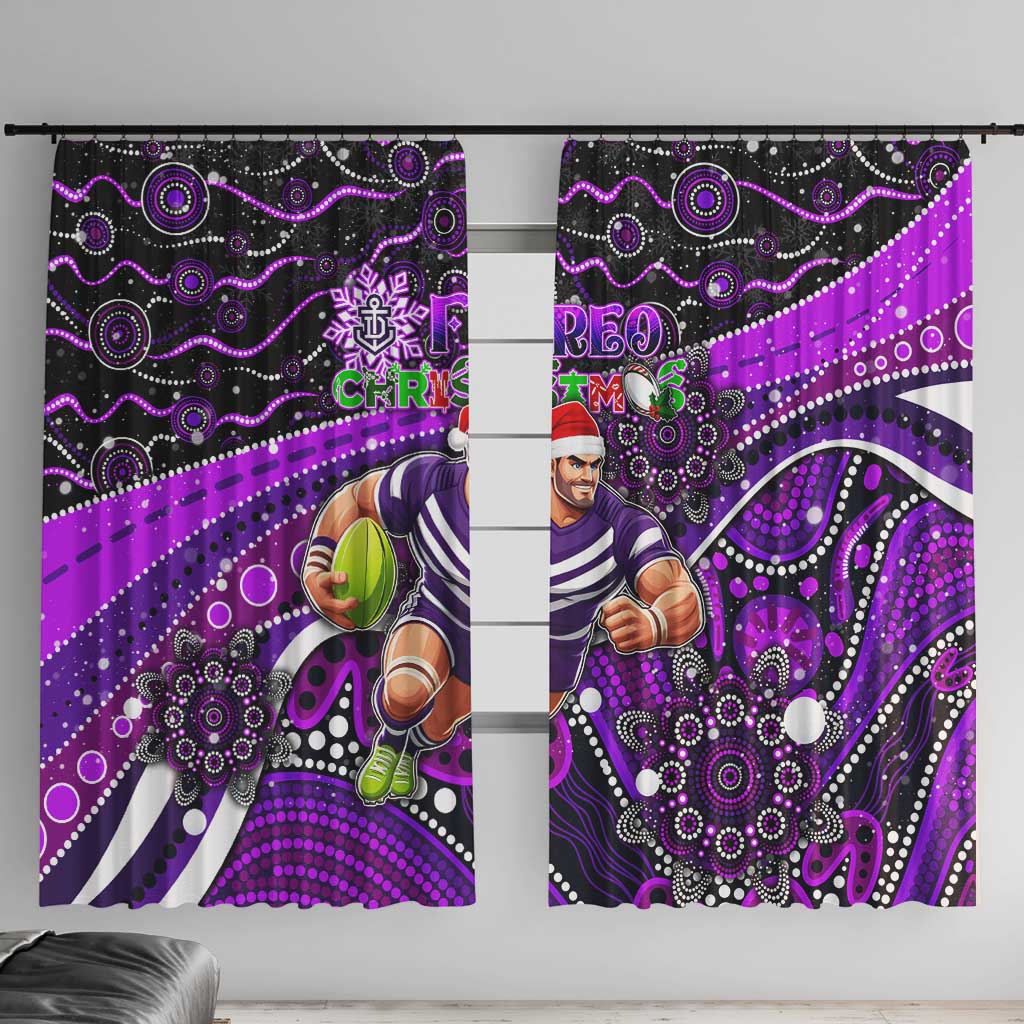 Merry Christmas AFL Fremantle Freo Window Curtain Aboriginal Santa Football Mascot