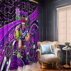 Merry Christmas AFL Fremantle Freo Window Curtain Aboriginal Santa Football Mascot