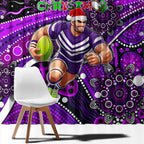 Merry Christmas AFL Fremantle Freo Window Curtain Aboriginal Santa Football Mascot