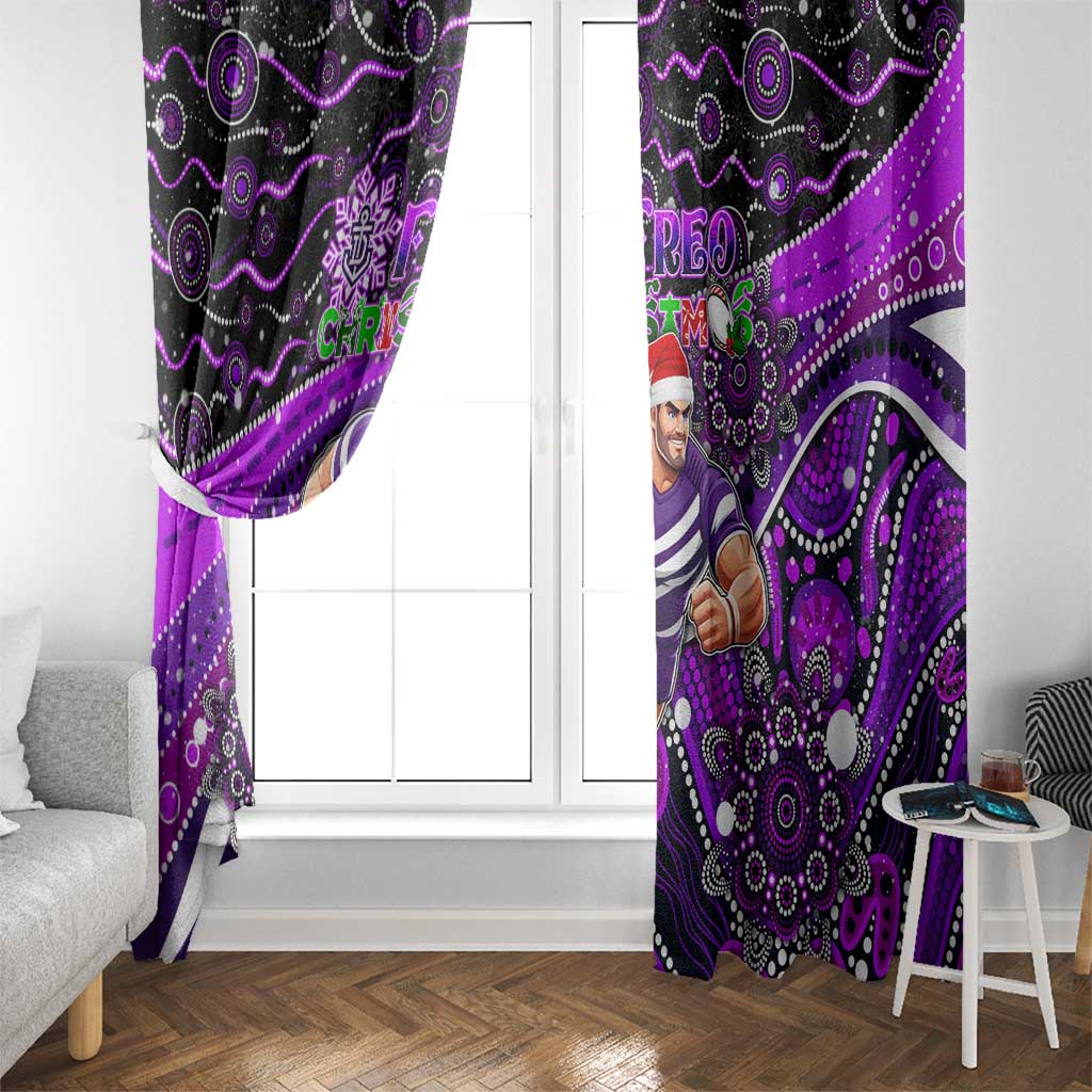Merry Christmas AFL Fremantle Freo Window Curtain Aboriginal Santa Football Mascot