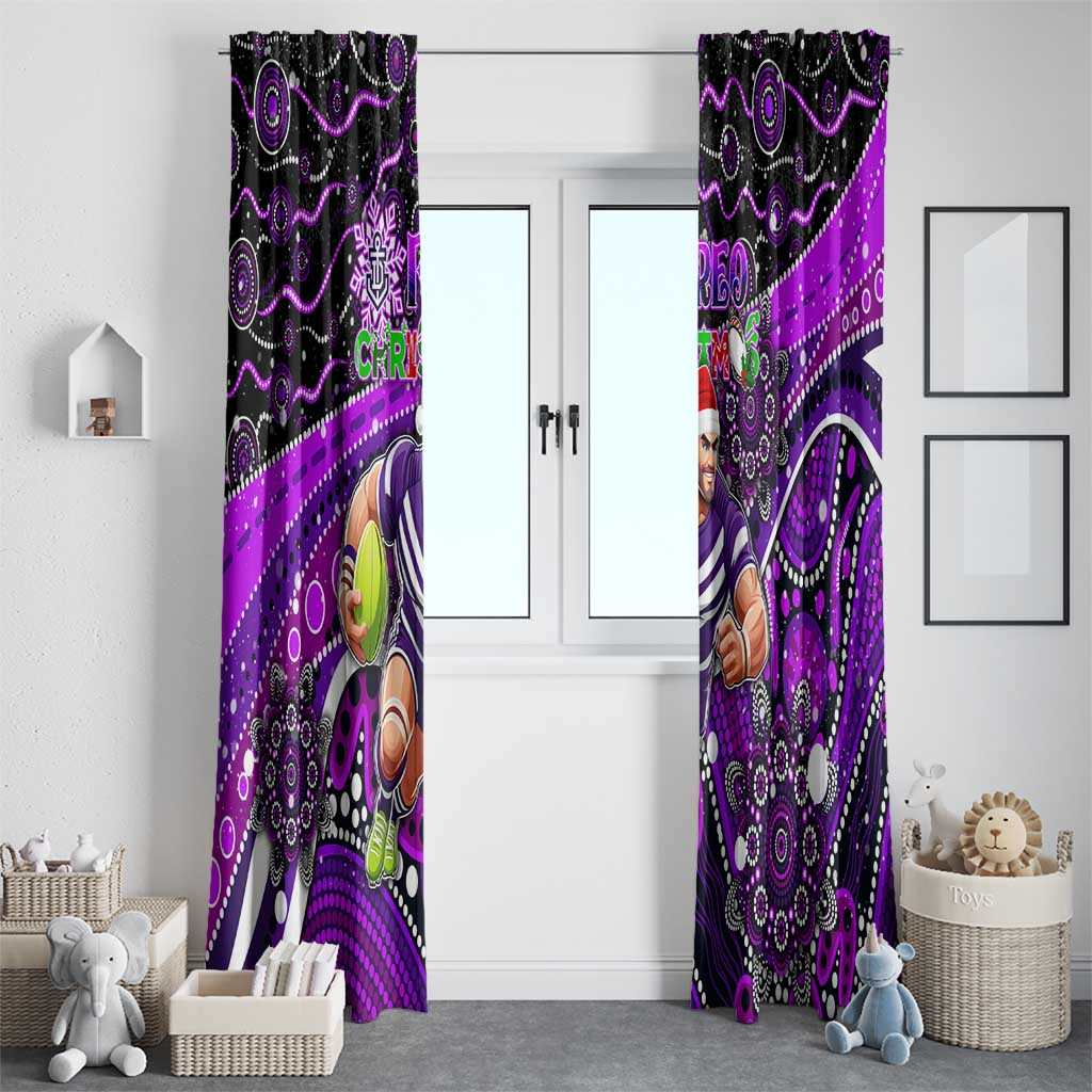 Merry Christmas AFL Fremantle Freo Window Curtain Aboriginal Santa Football Mascot