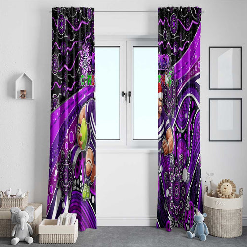 Merry Christmas AFL Fremantle Freo Window Curtain Aboriginal Santa Football Mascot