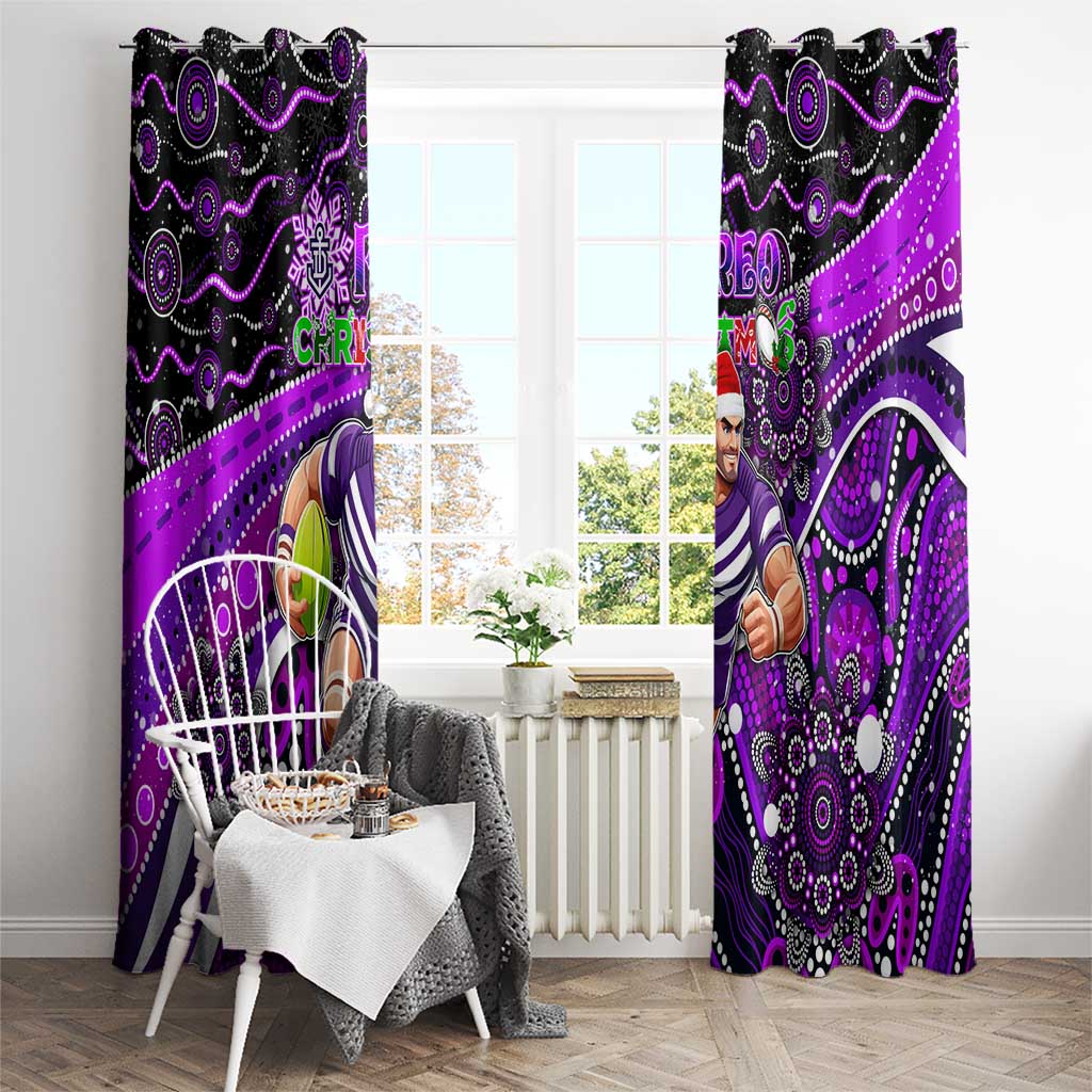 Merry Christmas AFL Fremantle Freo Window Curtain Aboriginal Santa Football Mascot