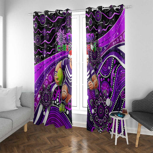 Merry Christmas AFL Fremantle Freo Window Curtain Aboriginal Santa Football Mascot