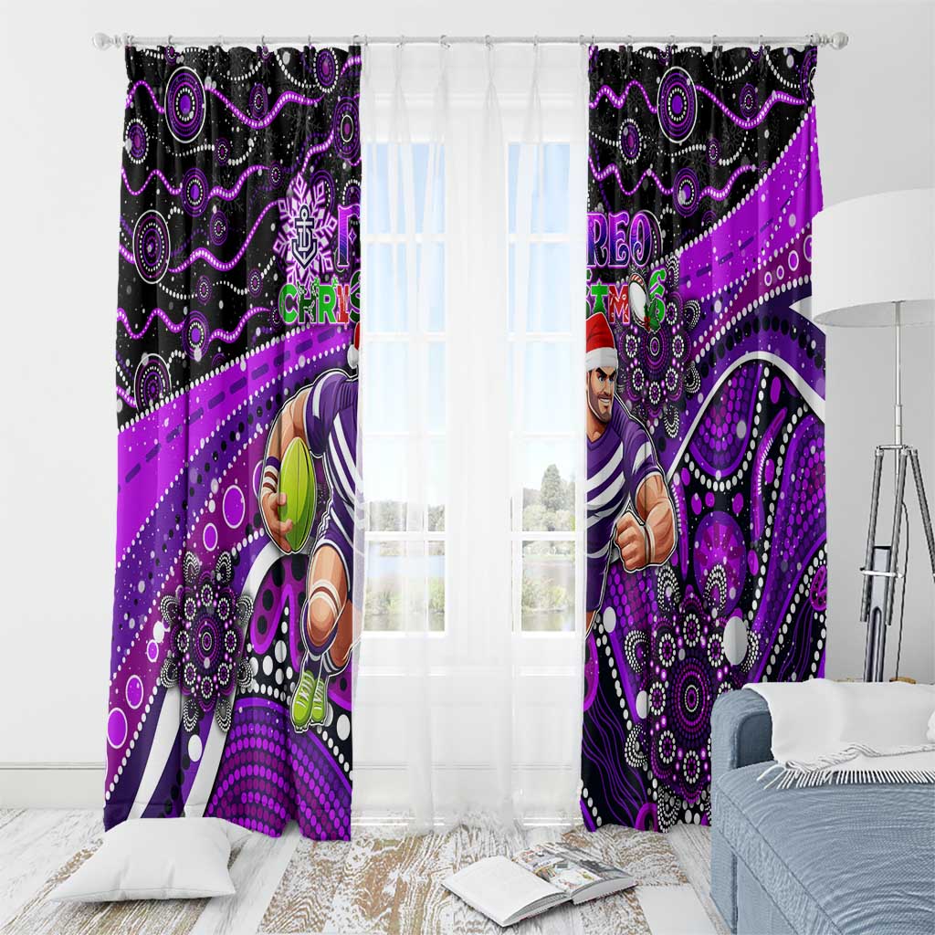 Merry Christmas AFL Fremantle Freo Window Curtain Aboriginal Santa Football Mascot