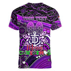 Merry Christmas AFL Fremantle Freo Women V-Neck T-Shirt Aboriginal Santa Football Mascot