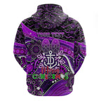Merry Christmas AFL Fremantle Freo Zip Hoodie Aboriginal Santa Football Mascot