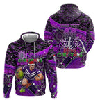 Merry Christmas AFL Fremantle Freo Zip Hoodie Aboriginal Santa Football Mascot