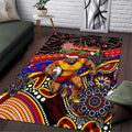 Merry Christmas AFL Gold Coast Suns Area Rug Aboriginal Santa Football Mascot
