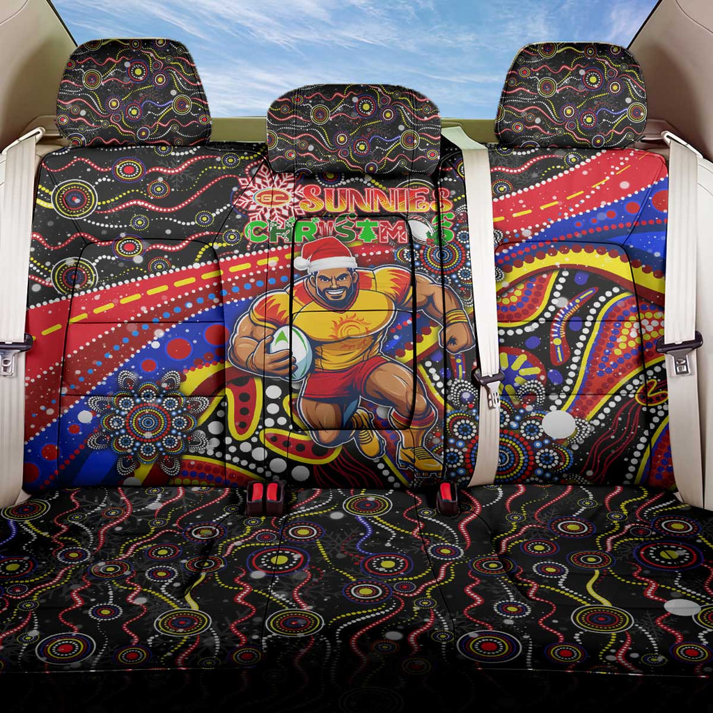 Merry Christmas AFL Gold Coast Suns Back Car Seat Cover Aboriginal Santa Football Mascot