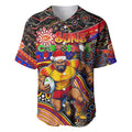 Merry Christmas AFL Gold Coast Suns Baseball Jersey Aboriginal Santa Football Mascot